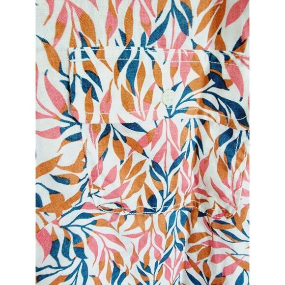 Lands End 1X 100% Linen Long Roll Tab Sleeve Button Up Women's Shirt Pckts‎ - Picture 5 of 7